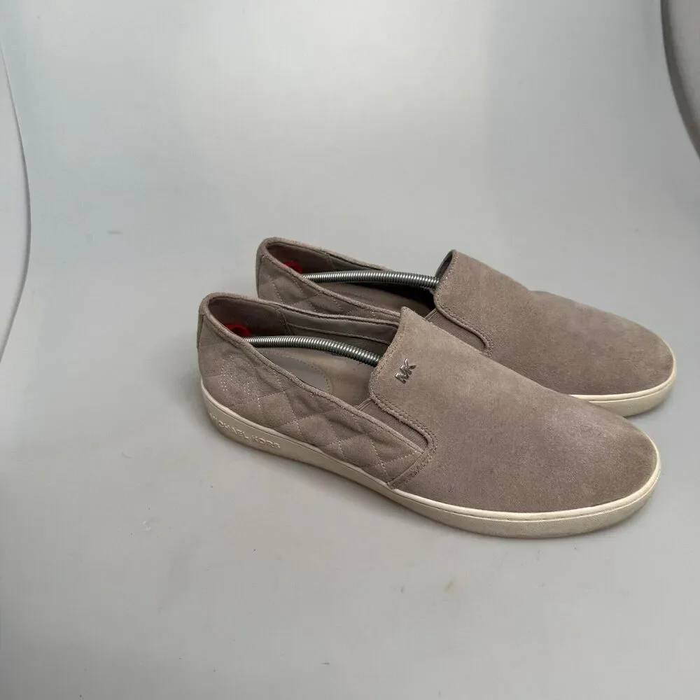 Michael Kors Women’s 10 M Gray Suede Slip‑On Sneakers  HX18U